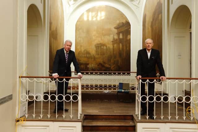 Coun Peter Box and Mark Finch at the Bretton Hall mansion house.