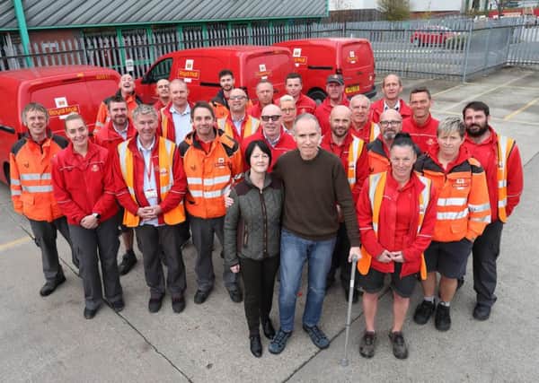 A group of 40 postmen are doing a sponsored walk for retired colleague Peter Carey who has been diagnosed with Motor Neurone Disease, pictured with Diane Carey