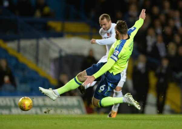 Pierre-Michel Lassoga strikes Leeds' goal against Derby before it all went wrong for his side.