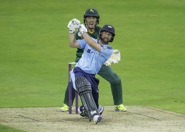BIG HITTER: Yorkshire's Adam Lyth hit a domestic T20 record score of 161 against Northamptonshire last season as Yorkshire set a record total of 260-4 in a 124-run win. Picture: Allan McKenzie/SWpix.com