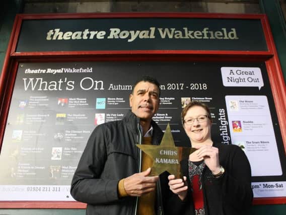 Chris Kamara and Theatre Royal Wakefield executive director Katie Town