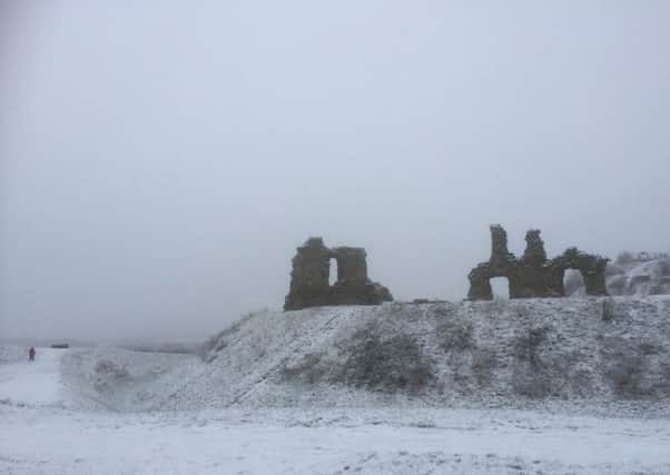 Sandal Castle in the snow by Dr Keith Souter