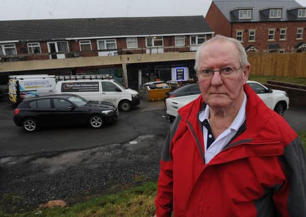10 Jan 2018......... Parish councillor David Kimbley outside the empty shop unit in Crofton as residents are opposing plans for the shop to be granted a  licence to sell alcohol from 6am-11pm. Picture Scott Merrylees