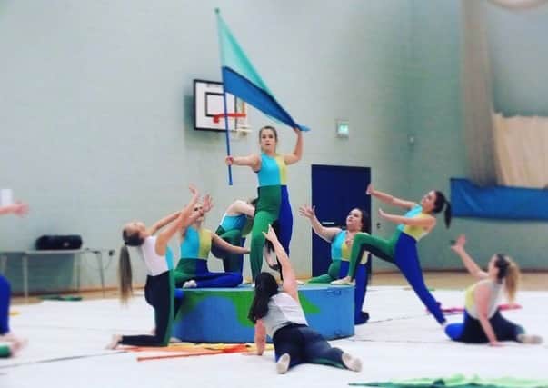 A-TEAM:  Girls from SPICE dance group put in a great performance at the Winterguard contest down in Stoke on Trent last Saturday.  They were placed fourth in their class.