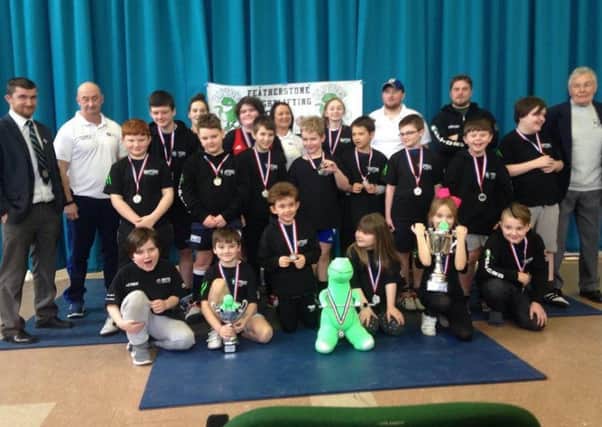 Featherstone Weightlifting Club's under 17 team put on an exhibition at Featherstone Library Community Centre.