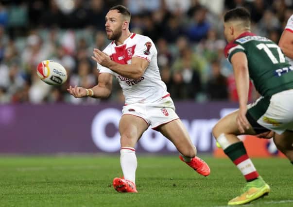 Luke Gale in action for England. Picture : NRL Photos/Gregg Porteous