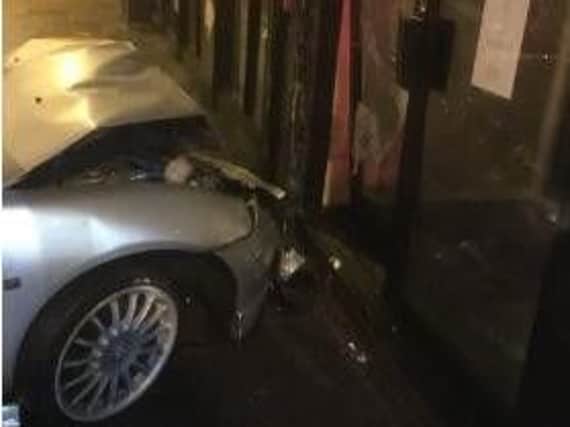 The car hit a shopfront on Calder Vale Road