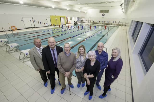 Councillors at the new Minsthorpe pool.