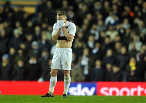 Adam Forshaw 's reaction sums up Leeds United's night against Wolves. Picture: Tony Johnson