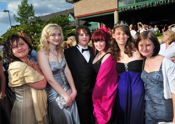 Horbury School Prom on June 25 2010 at Cedar Court Hotel. Sophie Wright, Holly Abrams, Adam Earnshaw, Sophie Laycock, Briget Whitfield, Robyn Parker.