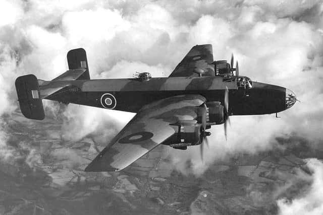 A Handley Page Halifax MkIII bomber, similar to the one which crashed near Legden in Germany killing Wigan soldier Sgt William Walmsley
