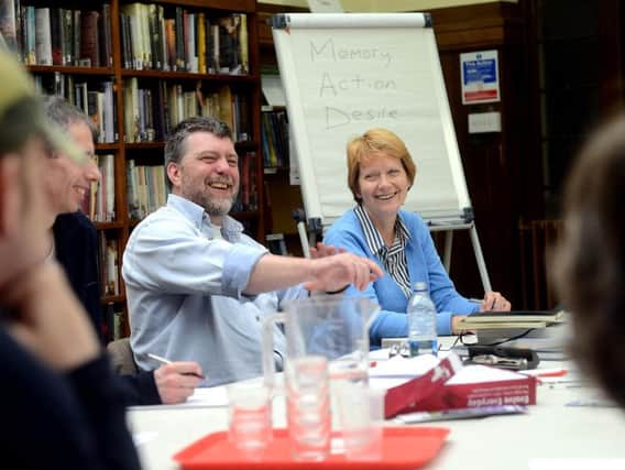 Writer and broadcaster Ian Clayton holding a writing workshop as part of the first Wakefield Lit Fest 2012.