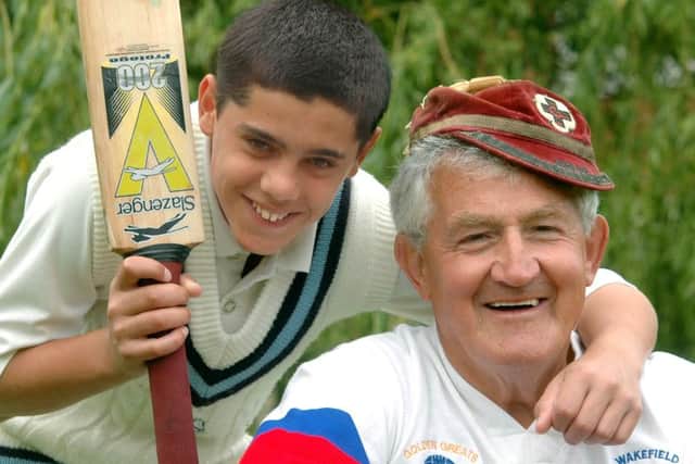 Thirteen year old Luke Patel and his grandfather, ex-R.L. player Keith Holliday.
