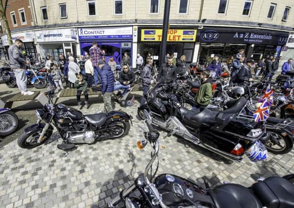 Bikers turn up for the Wakefield classic car and bike show.