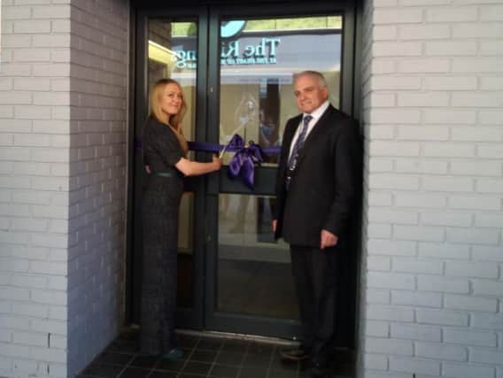 Emily Head and business manager Peter Taylor at the opening.