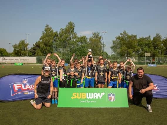 Plenty of youngsters enjoyed taking part in the NFL Flag initiative, which was held at Leeds Beckett University.